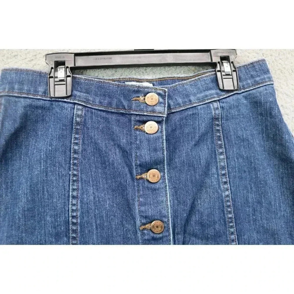 J. Crew Denim Button Down Skirt-Size 28-Dark Wash - Picture 2 of 7